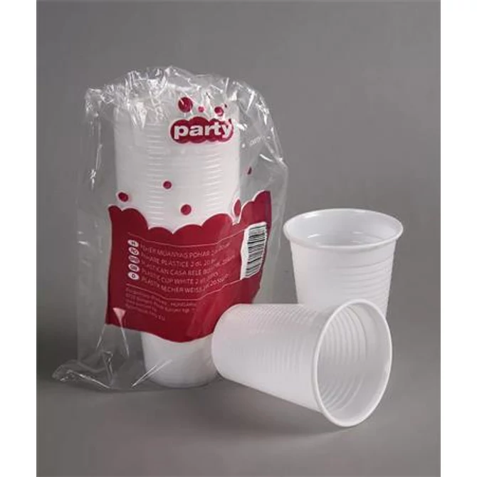 Műanyag pohár, 2 dl, 20 db, 