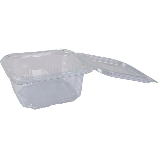 Ételtároló doboz, egybefedeles, műanyag, szögletes, 250 ml, 100 db, 
