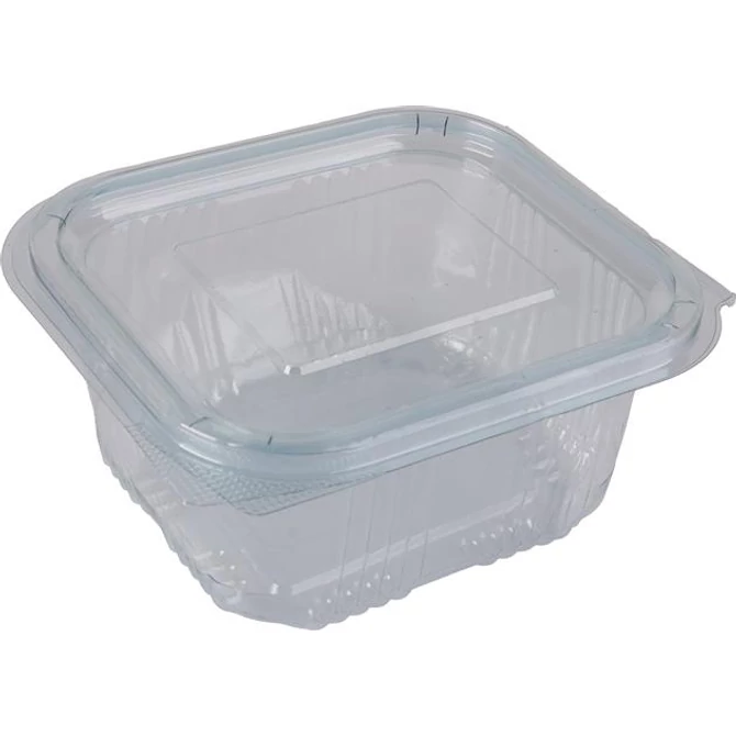 Ételtároló doboz, egybefedeles, műanyag, szögletes, 500 ml, 100 db, 