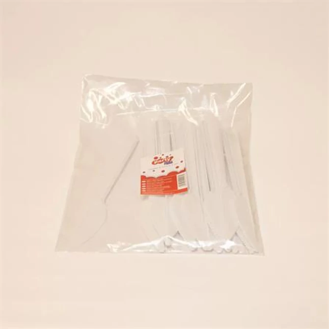 Kés, műanyag, többször használatos, 17 cm, 20 db 