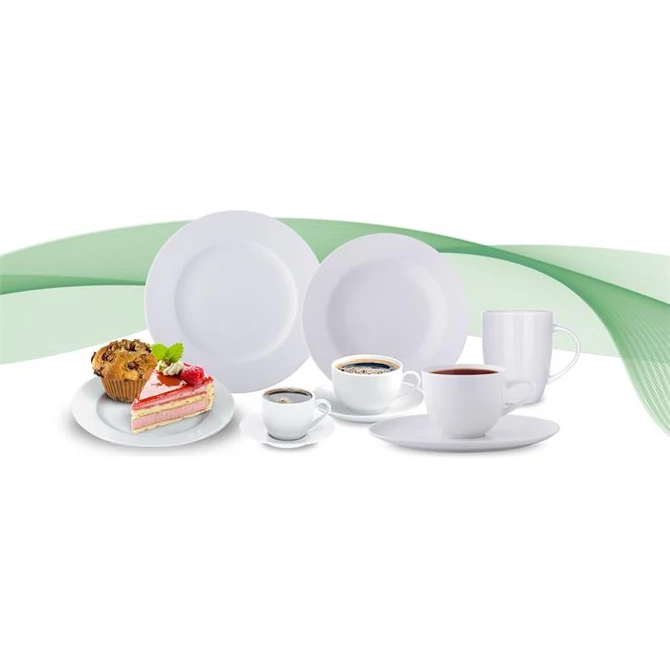 Mélytányér, fehér, 22,5 cm, 6 db-os szett, 