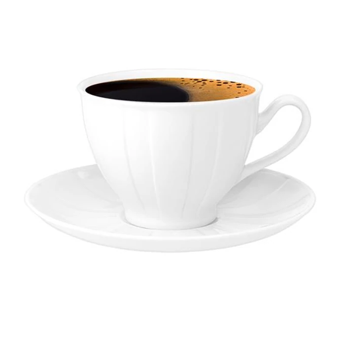 Mokkáscsésze+alj, ROTBERG, fehér, 10 cl, 6 db-os szett, 