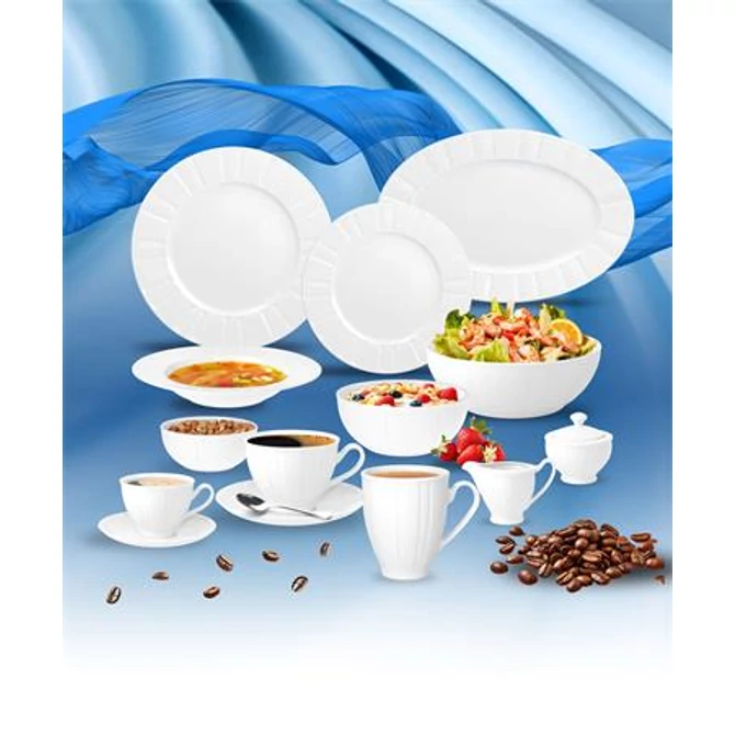 Mokkáscsésze+alj, ROTBERG, fehér, 10 cl, 6 db-os szett, 