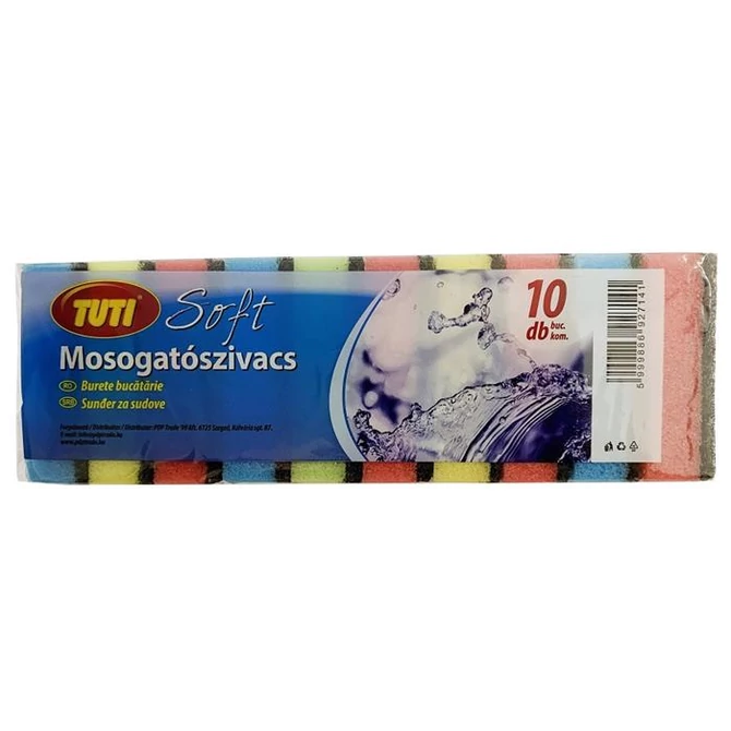 Mosogatószivacs, 10 db, TUTI 