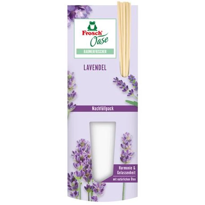 Légfrissítő utántöltő FROSCH Oase levendula pálcikás 90ml