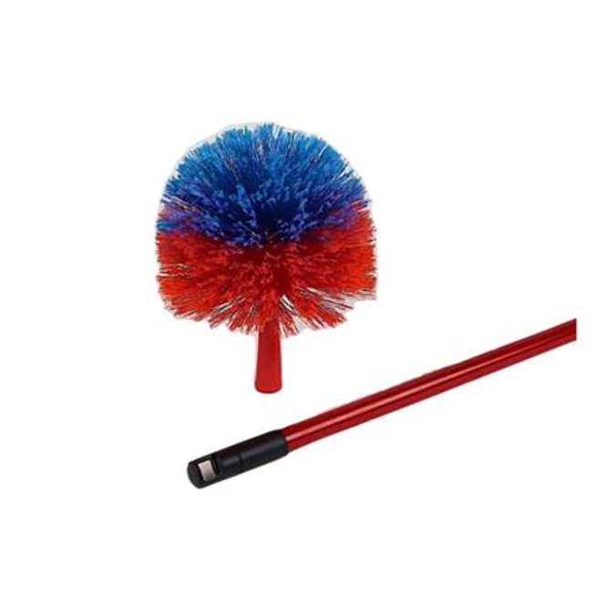 Pókhálózó kefe teleszkópos nyéllel, kerek