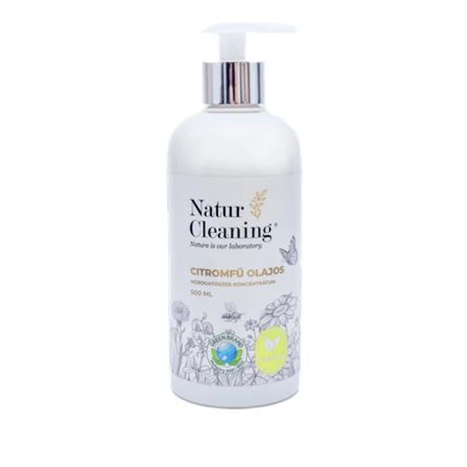 Mosogatószer koncentrátum, pumpás, 500 ml, NATURCLEANING, citromfű olajos