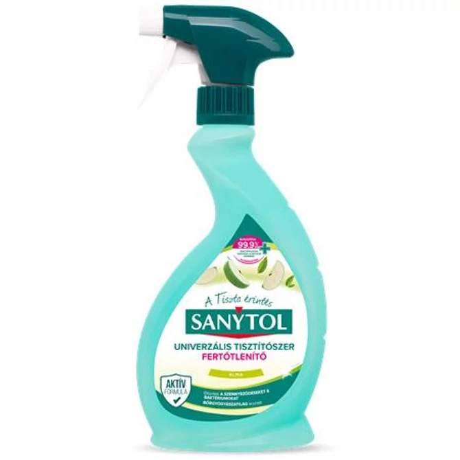 Általános tisztító- és fertőtlenítő spray, 500 ml, SANYTOL, alma