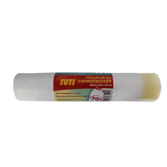 Szemeteszsák, zárószalagos, 70 l, 15 db, 