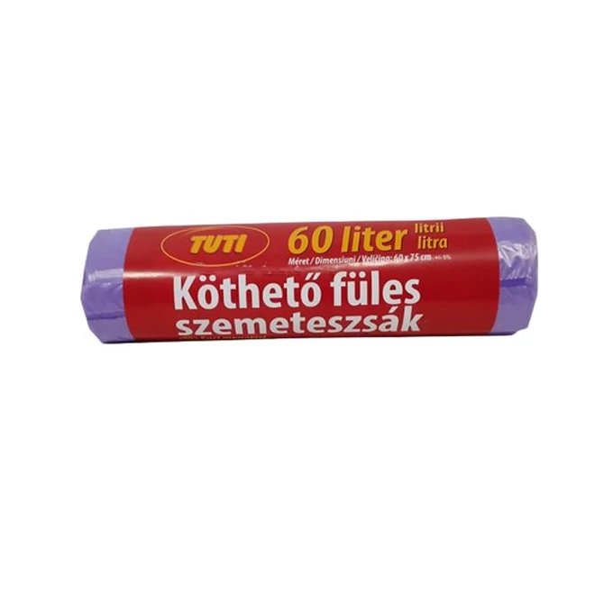 Szemeteszsák, köthető füles, 60 l, 16 db, 