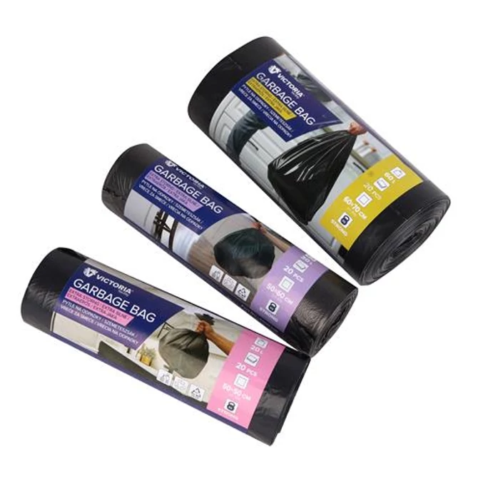 Szemeteszsák, extra erős, 20 l, 20 db, 50x50 cm, VICTORIA FACILITY