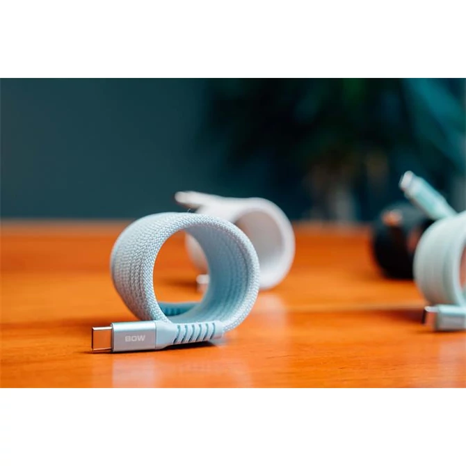 USB kábel, USB-C - USB-C, 1,2 m, 60W, mágneses, VERBATIM, kék