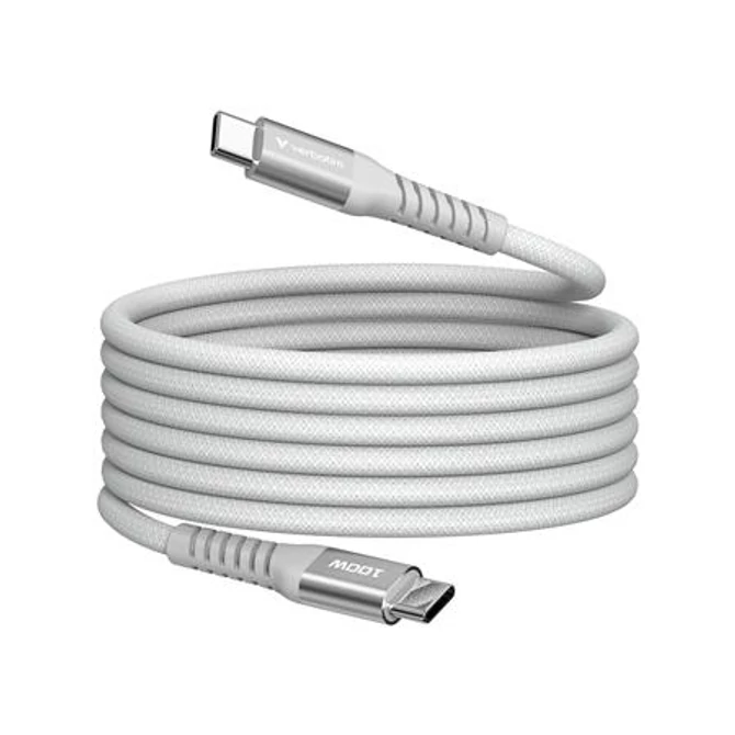 USB kábel, USB-C - USB-C, 1,2 m, 100W, mágneses, VERBATIM, szürke
