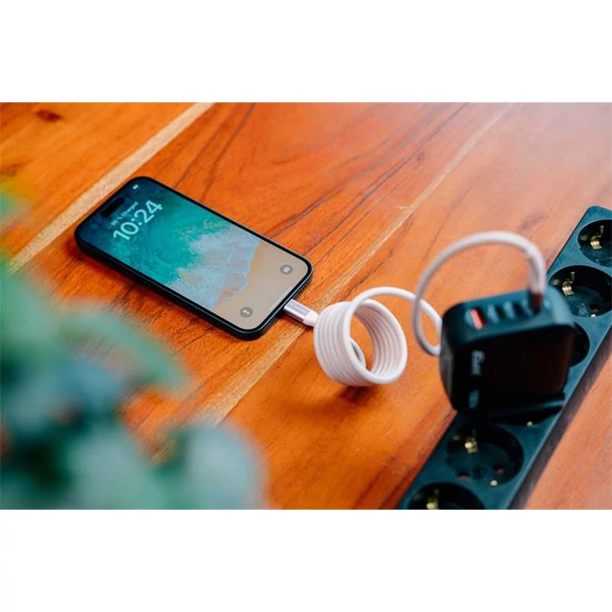 USB kábel, USB-C - USB-C, 1,2 m, 100W, mágneses, VERBATIM, szürke