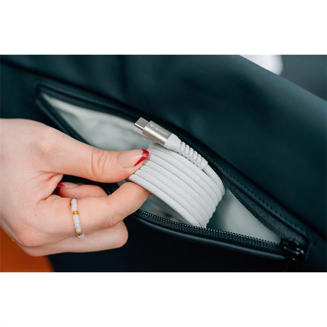 USB kábel, USB-C - USB-C, 1,2 m, 100W, mágneses, VERBATIM, szürke