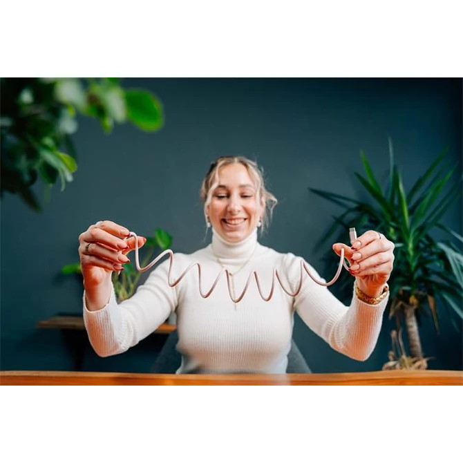 USB kábel, USB-C - USB-C, 1,2 m, 100W, mágneses, VERBATIM, rózsaszín