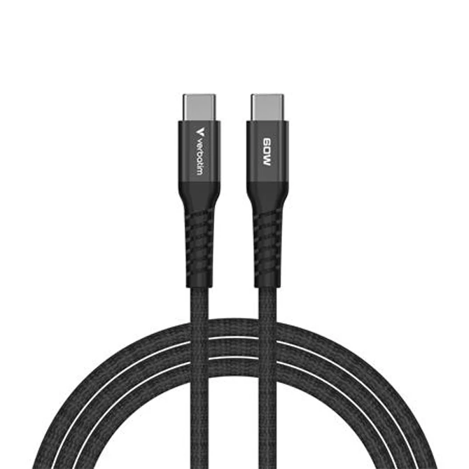 USB kábel, USB-C - USB-C, 1,2 m, 60W, mágneses, VERBATIM, fekete
