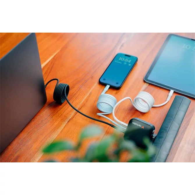 USB kábel, USB-C - USB-C, 1,2 m, 60W, mágneses, VERBATIM, fekete