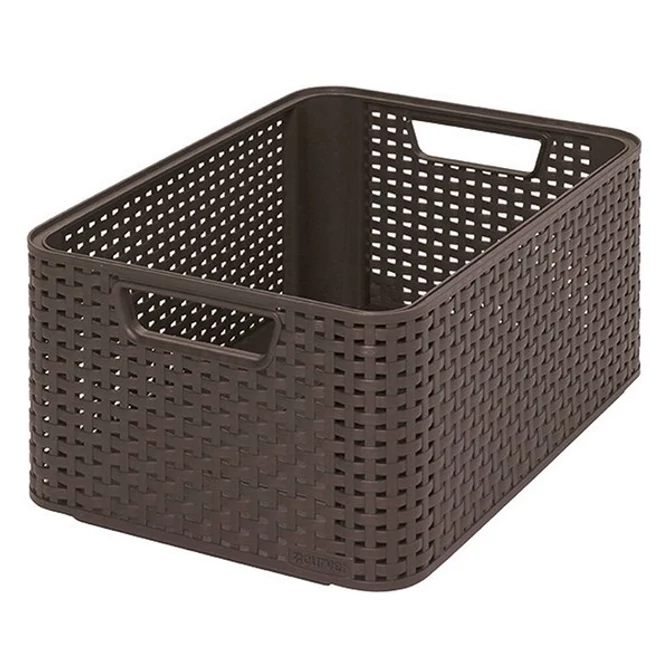 Rattan hatású kosár, 18l, sötétbarna, CURVER 