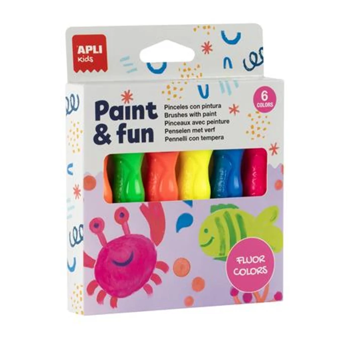 Tempera készlet, ecsetvégű tubusban, APLI Kids 