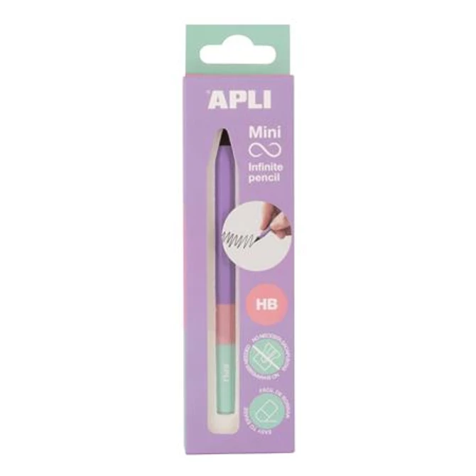 Töltőceruza, mini, HB, hatszögletű, tricolor, APLI 