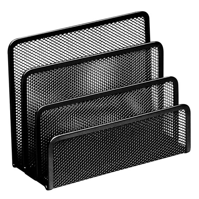 Fémhálós levéltartó 3 rekeszes Fornax, fekete
