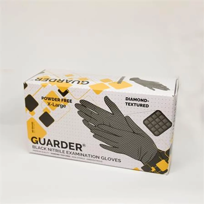 Védőkesztyű, egyszer használatos, nitril, 8,4g, XL méret, 90 db, púder nélküli, fekete