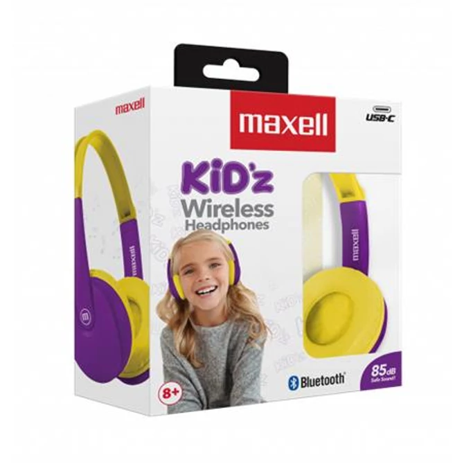 Maxell HP-BT350 BT KIDZ Kids Bluetooth Headset Yellow/Purple