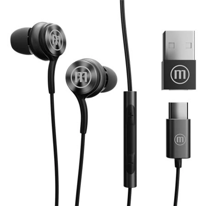 Fülhallgató, mikrofonnal, USB-C, MAXELL 