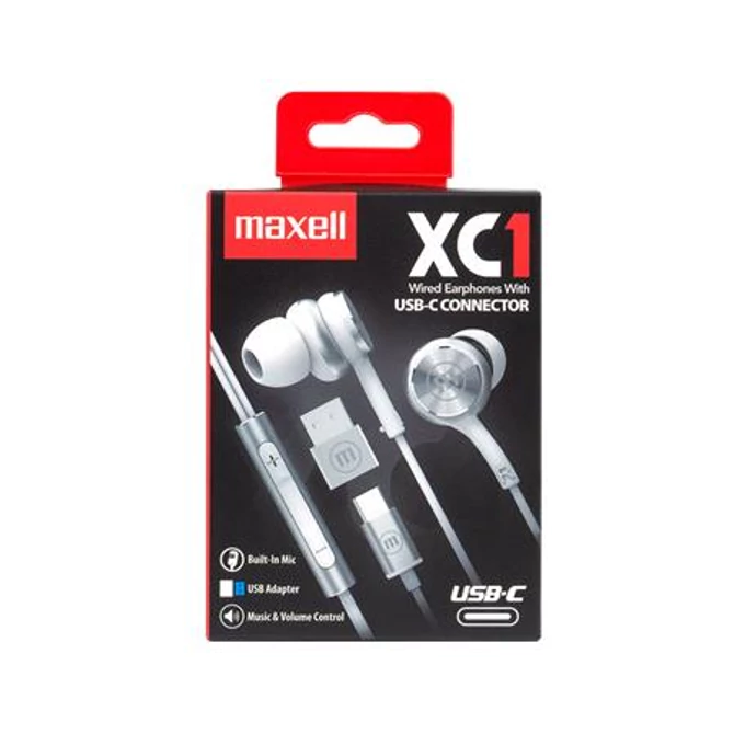 Fülhallgató, mikrofonnal, USB-C, MAXELL 