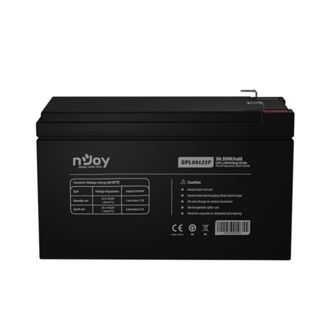 NJOY Szünetmentes Akkumulátor - GPL09122F (12V/9Ah, Long-life, T2/F2, zárt, gondozás mentes, AGM)