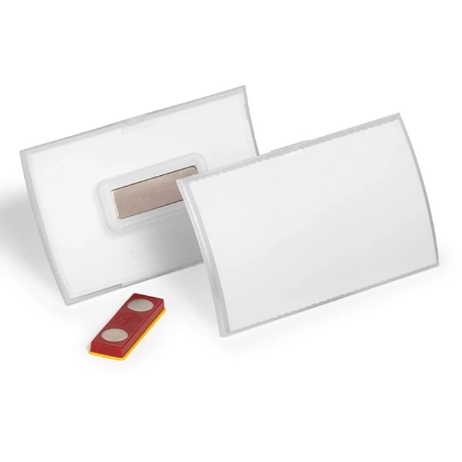 Névkitűző, mágnessel, elfordulásgátlóval, 90x54mm, DURABLE 