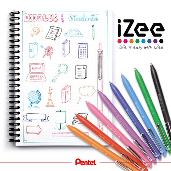 Golyóstoll nyomógombos 0,35mm, Pentel iZee, írásszín zöld