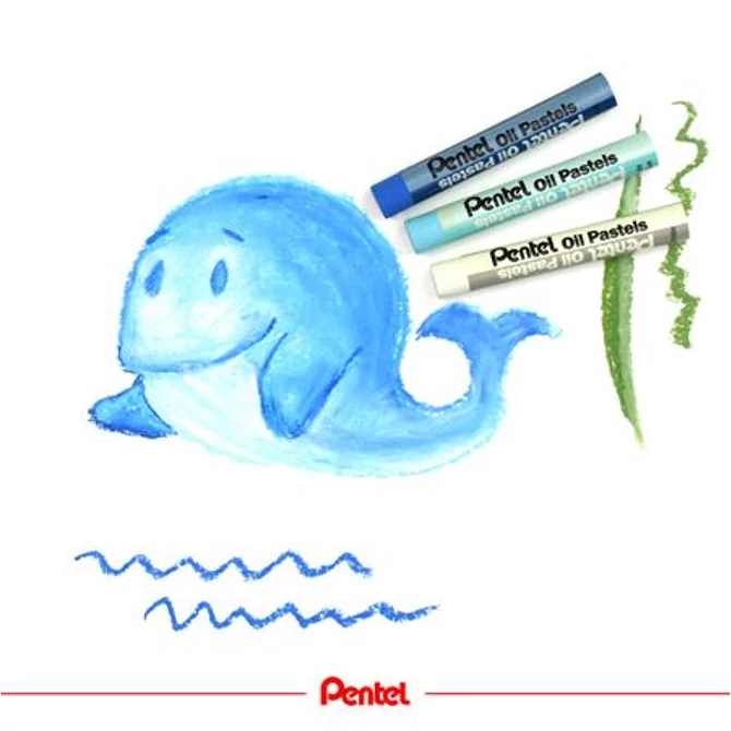 Kréta olajpasztell készlet, PHN-12U Pentel, 12 klf. szín