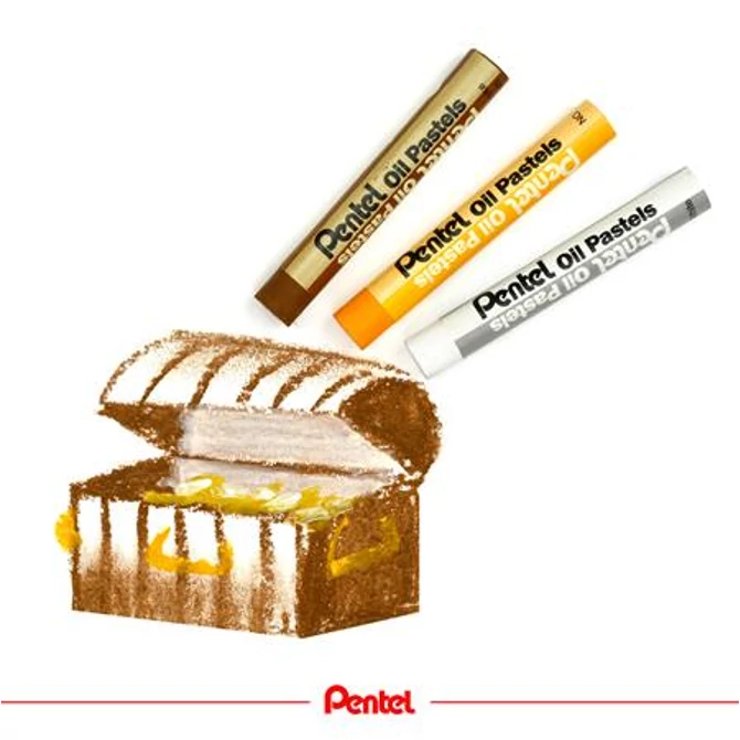 Kréta olajpasztell készlet, PHN-25U Pentel, 25 klf. szín