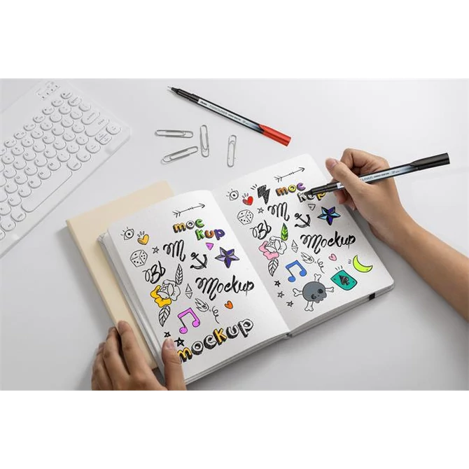 Tűfilc készlet, 0,4 mm, PENTEL 