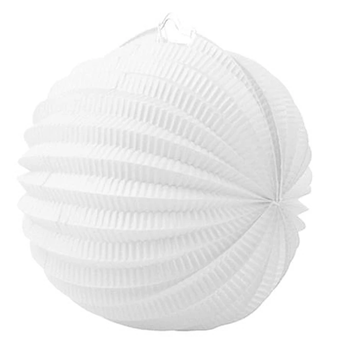 Lampion, kerek, 22 cm, fehér