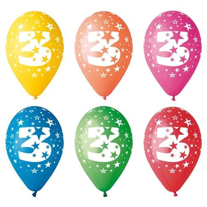 Léggömb, 26cm, számos, 3, 5db/cs