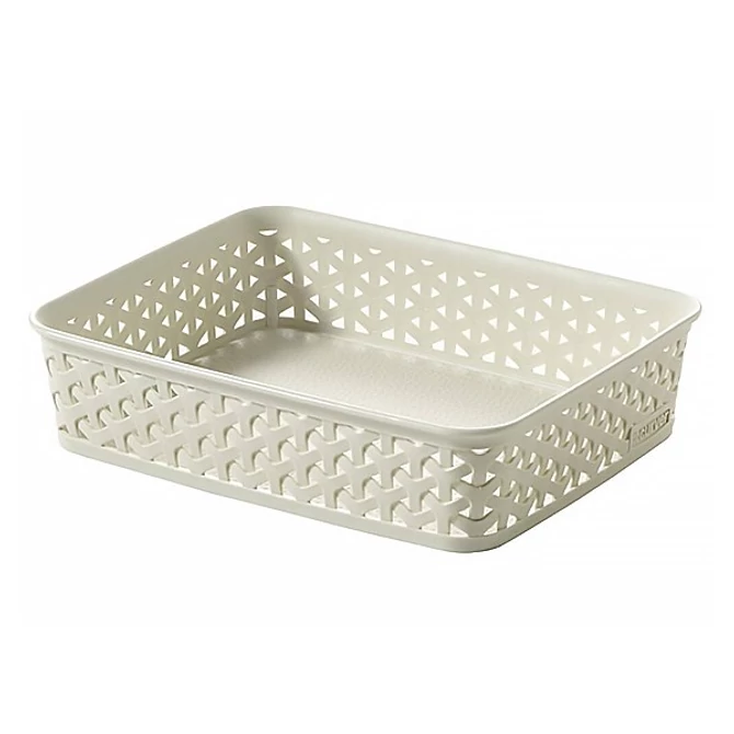 Rattan hatású kosár, A5, törtfehér, CURVER 