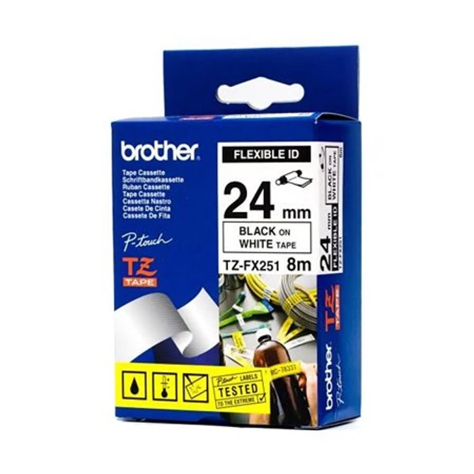 Feliratozógép szalag, flexibilis ID, 24 mm x 8 m, BROTHER, 