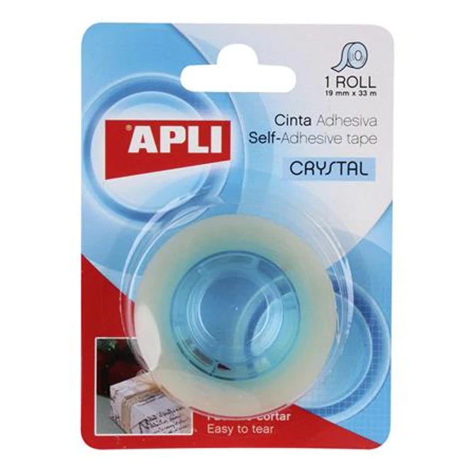 Ragasztószalag, 19 mm x 33 m, magasfényű, APLI 
