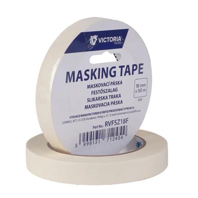 Festőszalag, 18 mm x 50 m, VICTORIA FACILITY, fehér