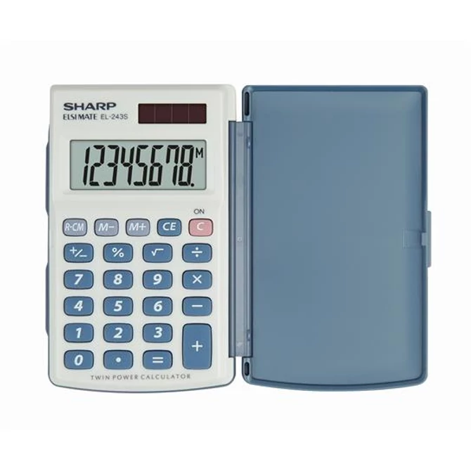 Zsebszámológép, 8 számjegy, fedeles, SHARP 