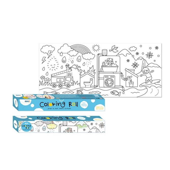 Színező tekercs, öntapadó, 31x355 cm, STICK N, a víz utazása