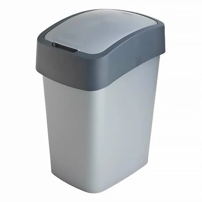 Szemetes billenő fedeles CURVER Pacific Flip Bin 25l grafit-alumínium ezüst