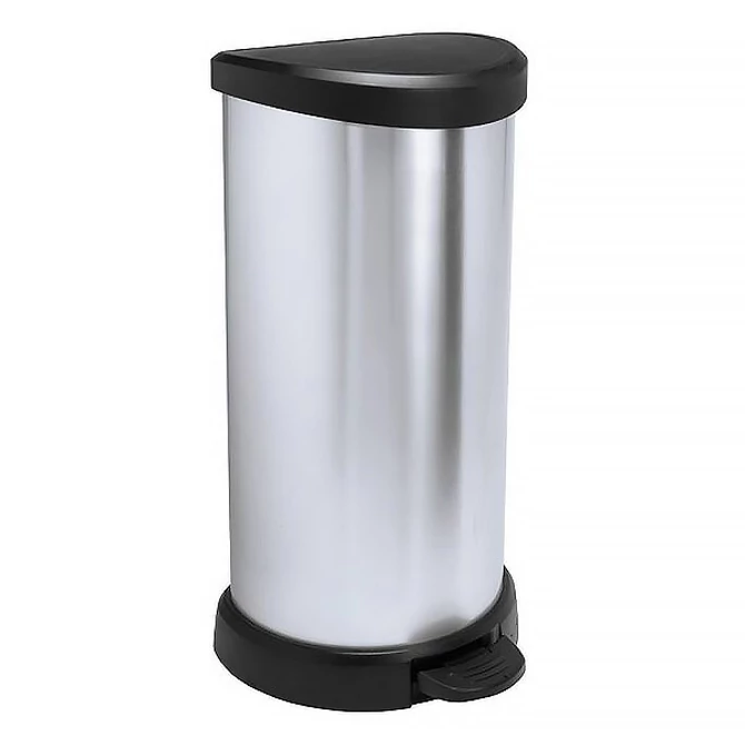 Pedálos szemetes, fémhatású, 40 l, CURVER