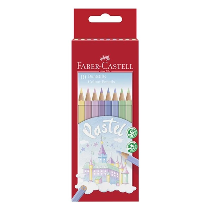 Színes ceruza FABER-CASTELL Pasztell hatszögletű 10db/készlet