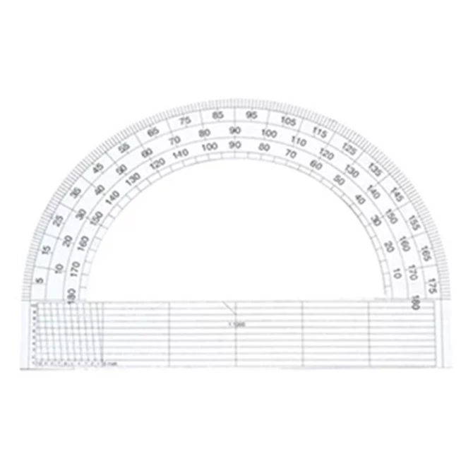 Szögmérő, papír, 180 fokos, 100db/cs
