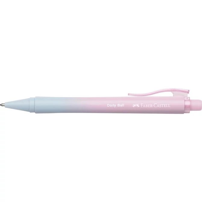 Golyóstoll, 1 mm, XB, nyomógombos, rózsa-égkék tolltest, FABER-CASTELL 