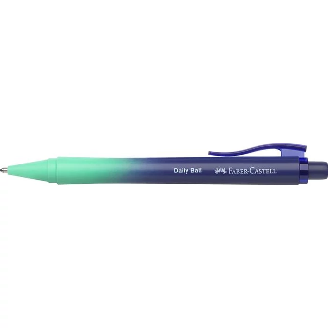 Golyóstoll, 1 mm, XB, nyomógombos, türkiz-kék tolltest, FABER-CASTELL 
